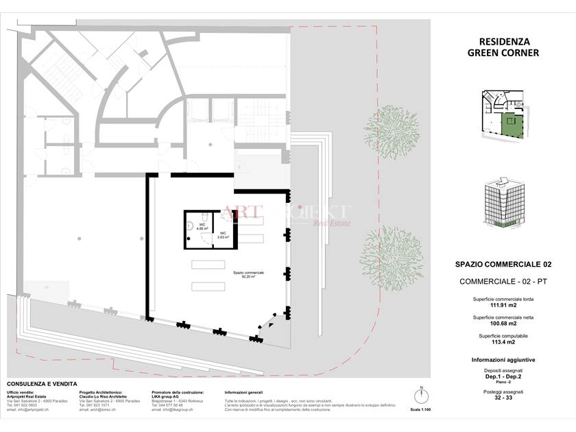 Zu vermieten: zwei neue Geschäftsräume – 7 raumhohe Schaufenster – hohe Sichtbarkeit / ArtProjekt SA